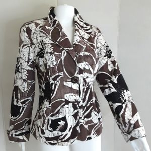 COLDWATER CREEK ABSTRACT ITALIAN COTTON JACKET SZ 12